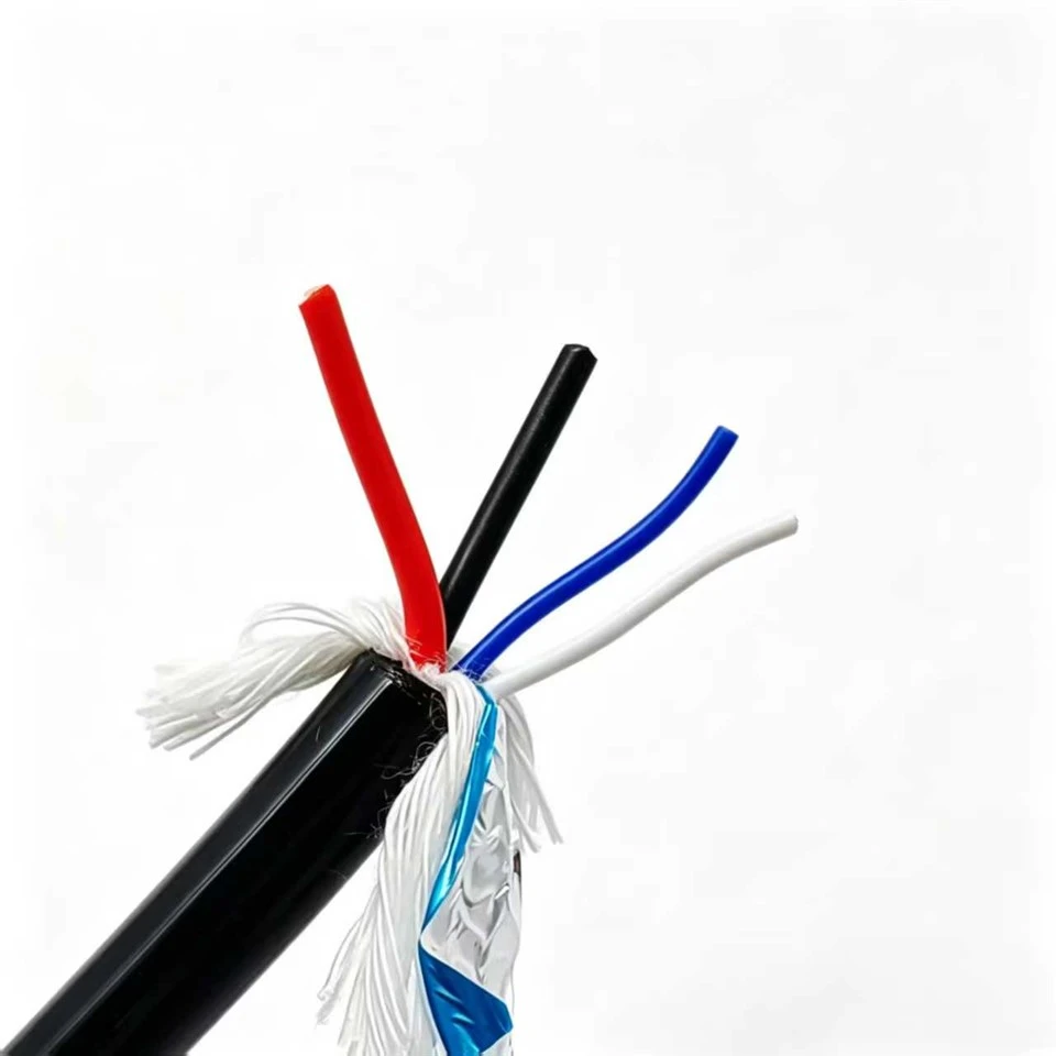 Vzdržljiv 4-žilni vodotesen električni žični signalni kabel PP izolacija Črna TPU jakna za podvodno opremo