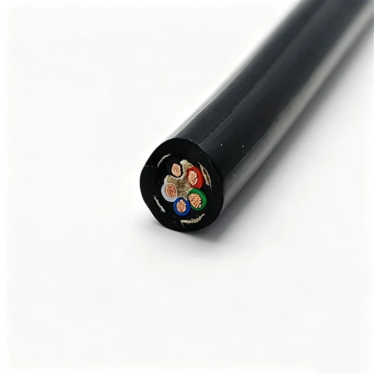 Flexible Double-layer TPU Cable 5*1mm ² Bare Copper Conductor TPEE Insulated LCP Tensile Braided For Underwater ROV Power Cable high quality