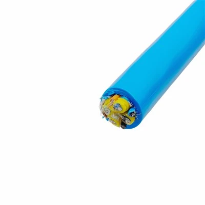 PDK81301-4*0.75+4*2*0.2+D Vodotesen kabel – 4x0,75 mm² Napajalni + 4 Oklopljeni signalni pari s skupno odvodno žico, pokositrenim bakrom, XLPE izolacijo, TPU plaščem, za podvodne senzorje in nadzor